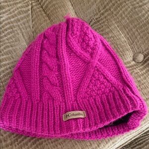 Columbia Kids' Fuchsia Cable Knit Hat